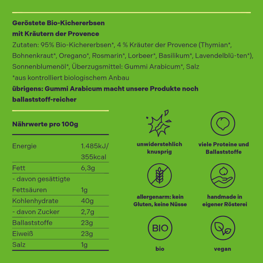 Crunchy Kichererbsen Kräuter der Provence
