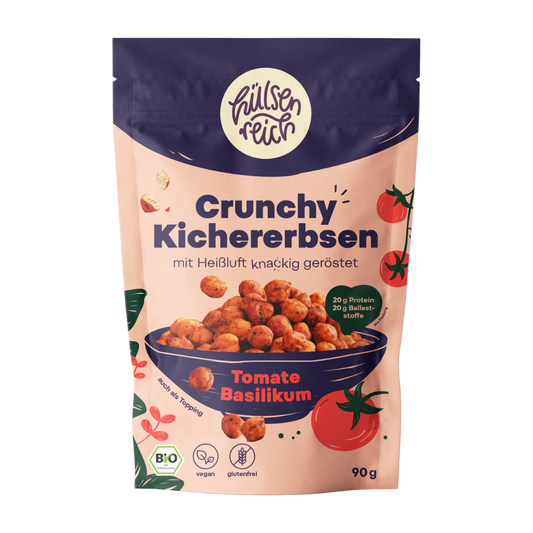Crunchy Kichererbsen Tomate-Basilikum