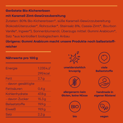 Crunchy Kichererbsen Zimt Karamell